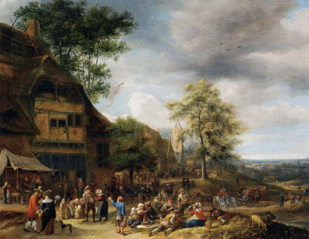 Jan Steen - Peasants Merrymaking outside an Inn