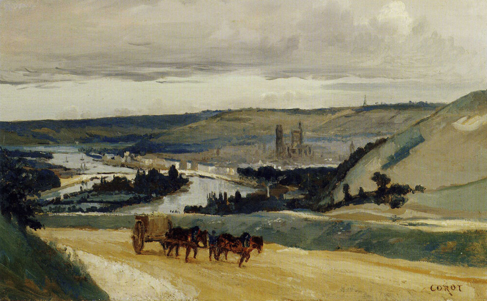 Jean-Baptiste-Camille Corot - View of Rouen from Bonsecours