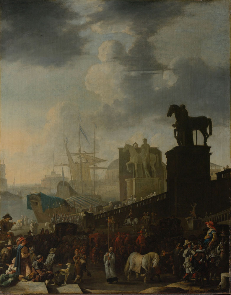 Johannes Lingelbach - The Climbing of the Capitol with the Grey Horse of the Newly Elected Pope