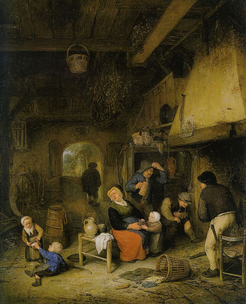 Adriaen van Ostade - Peasant Family by a Hearth