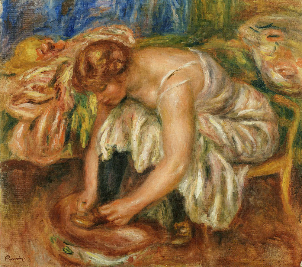Pierre-Auguste Renoir - Woman Tying Her Shoe