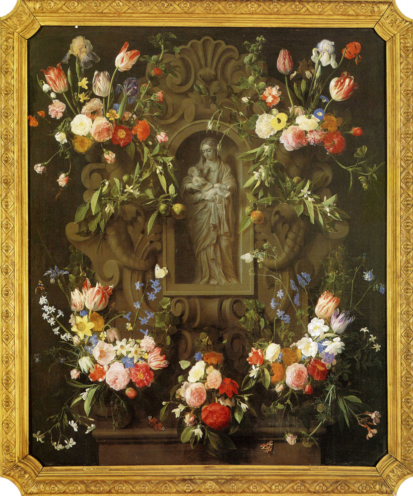 Daniel Seghers and Thomas Willeboirts Bosschaert - Garland of Flowers with the Virgin Mary