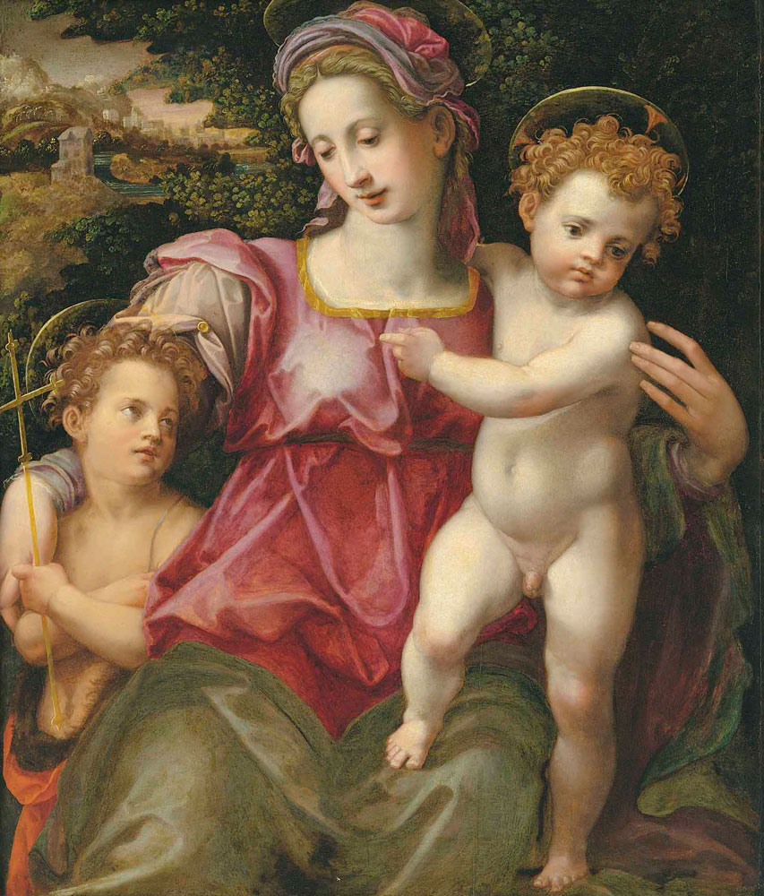 Michele Tosini - The Madonna and Child with the Infant Saint John the Baptist