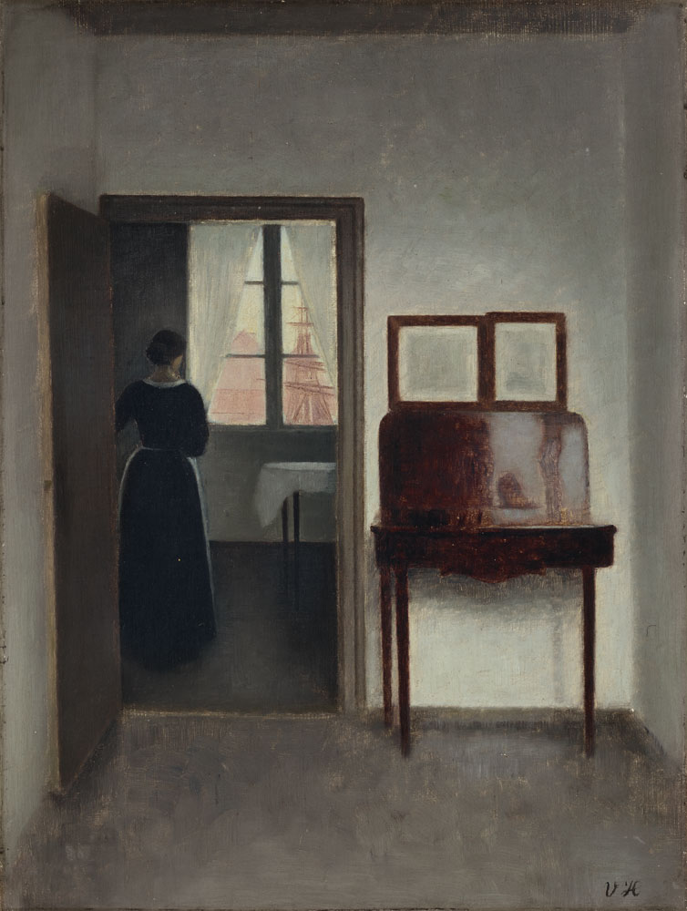 Vilhelm Hammershøi - Interior with a Woman (Stue med en kvinde)
