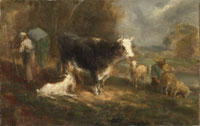 Eugène Fromentin Farmyard with Cattle