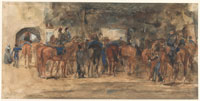 George Hendrik Breitner Cavalry at ease on a square
