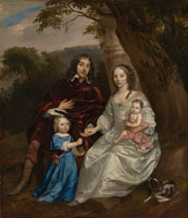 Jan Mijtens Govert van Slingelandt (1623-90), lord of Dubbeldam. With his first wife Christina van Beveren and their two sons