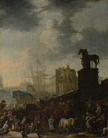 Johannes Lingelbach The Climbing of the Capitol with the Grey Horse of the Newly Elected Pope