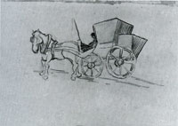 Vincent van Gogh A Carriage with a Horse