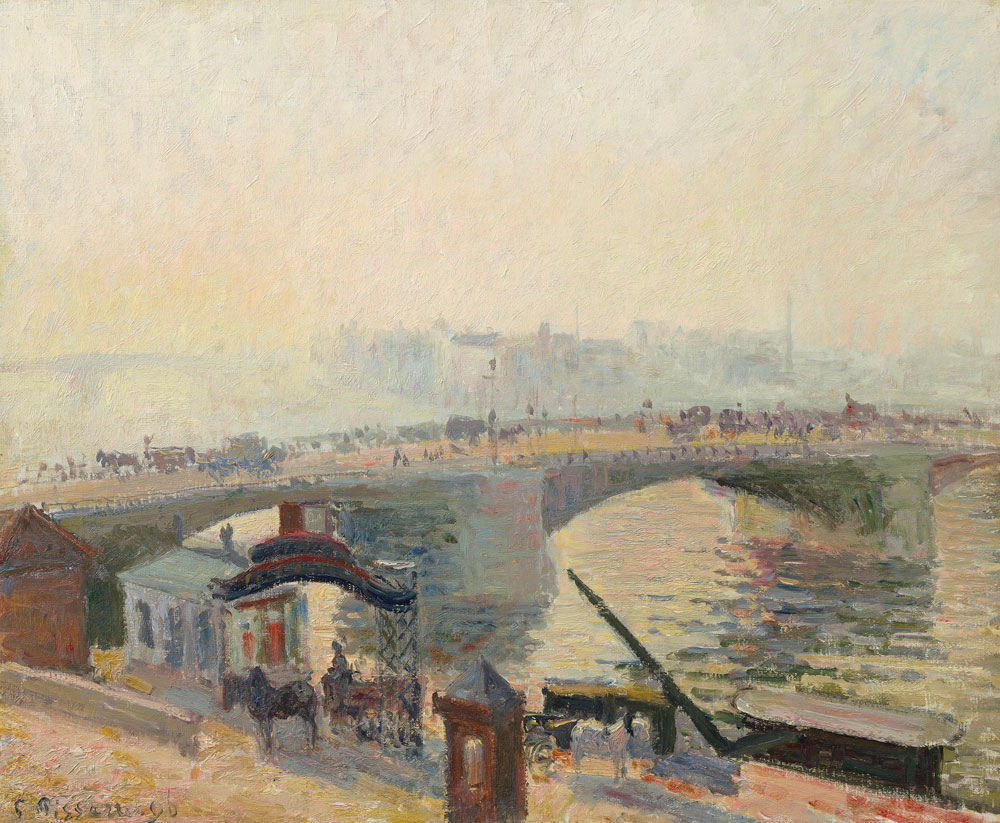 Camille Pissarro - Le Pont Boieldieu à Rouen, effet de brume