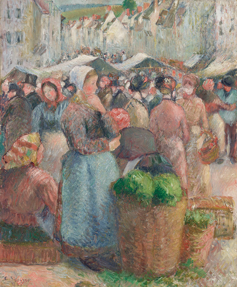 Camille Pissarro - Le Marché de Gisors, Grande-Rue