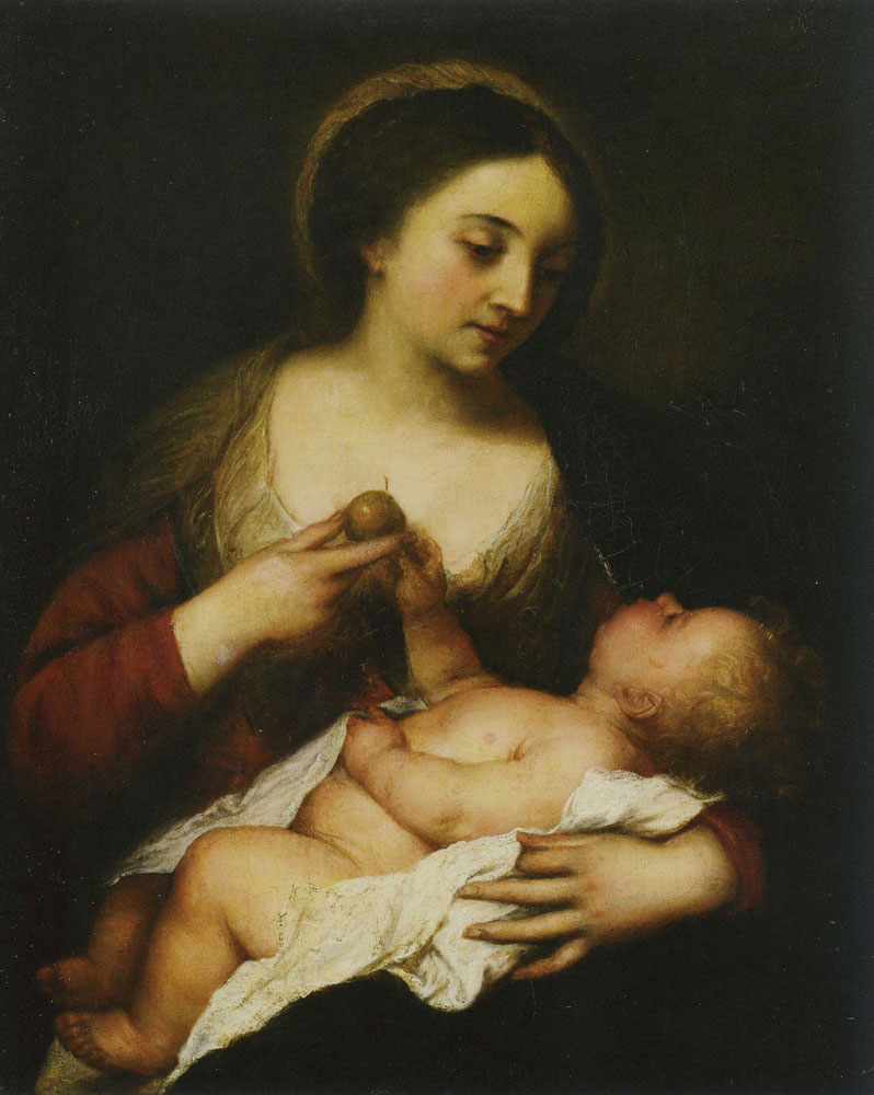 Attributed to Jan Lievens - Virgin and Child with a Pear