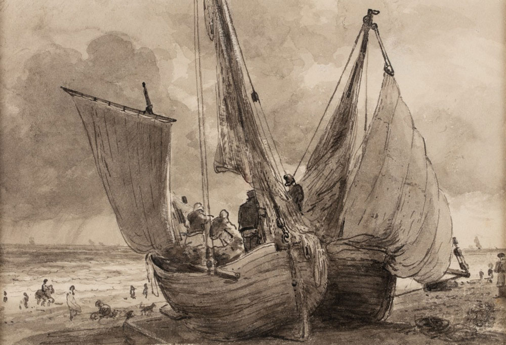 John Constable - A Lugger and Hog Boat, Brighton