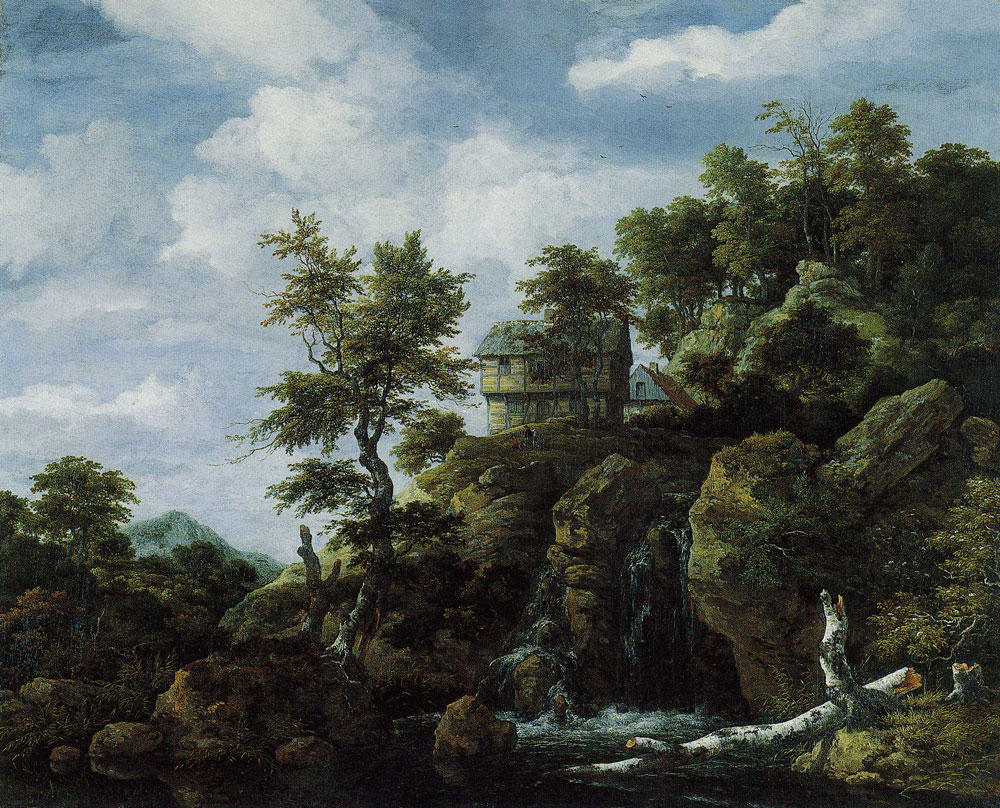 Jacob van Ruisdael - Rocky Landscape with a Waterfall