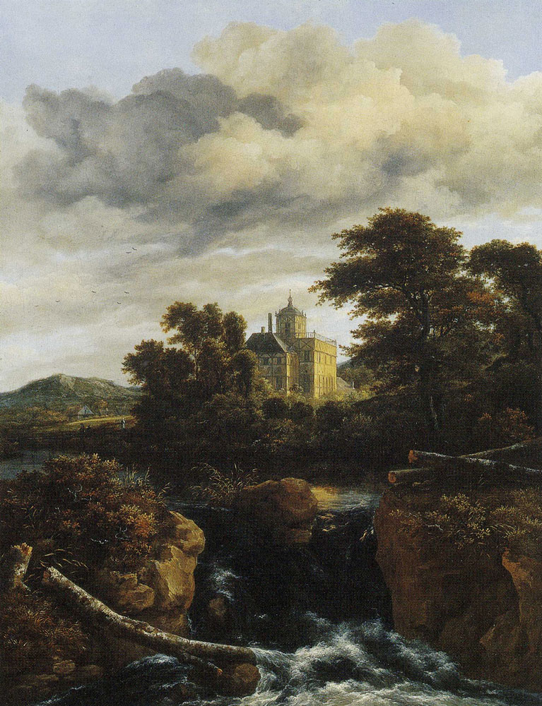 Jacob van Ruisdael - Waterfall before a Castle