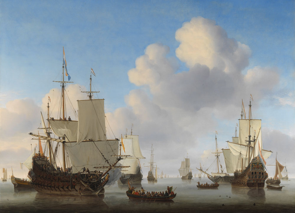 Willem van de Velde the Younger - Dutch Ships in a Calm Sea