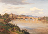 Antonietta Brandeis River landscape with bridge