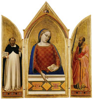 Bernardo Daddi The Virgin Mary with Saints Thomas Aquinas and Paul
