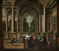 Dirck van Delen Gallery of a Palace with Ornamental Architecture and Columns
