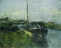 James Ensor Canal with Barges