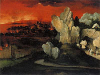 Joachim Patinir Landscape with Sodom and Gomorrah Burning