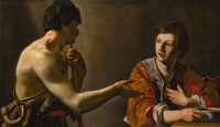 Nicolas Tournier Esau selling his birthright to Jacob for a pottage of lentils