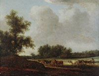 Salomon van Ruysdael Landscape with Cattle