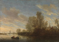 Salomon van Ruysdael River view near Deventer
