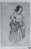 Vincent van Gogh Woman with Striped Skirt