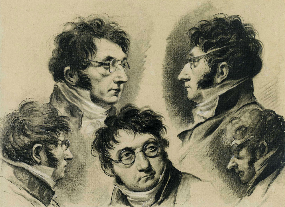 Louis-Léopold Boilly - Sheet of Studies with Five Self-Portrait Drawings of the Artist