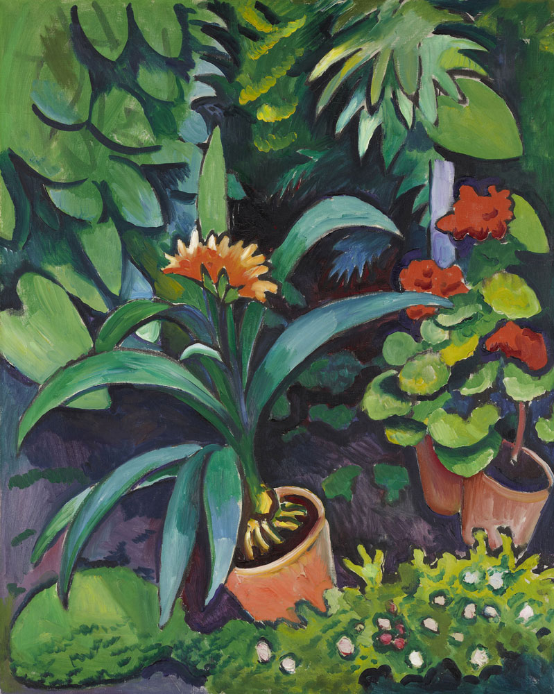 August Macke - Flowers in a Garden