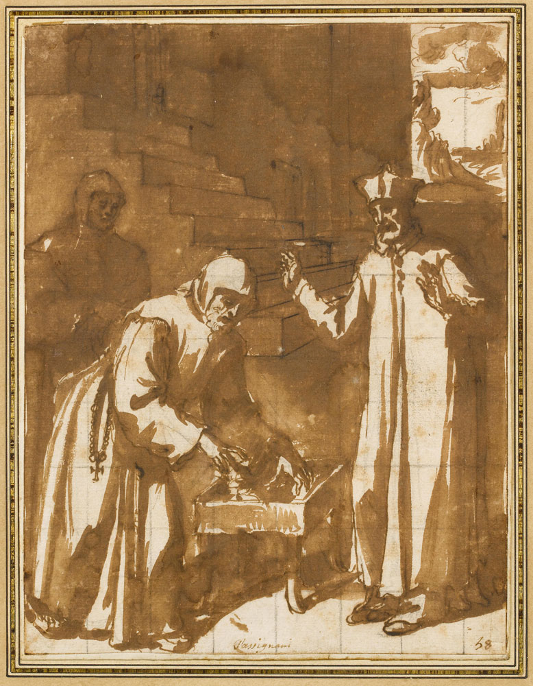 Domenico Cresti - A monk grasping hot coals before a cleric