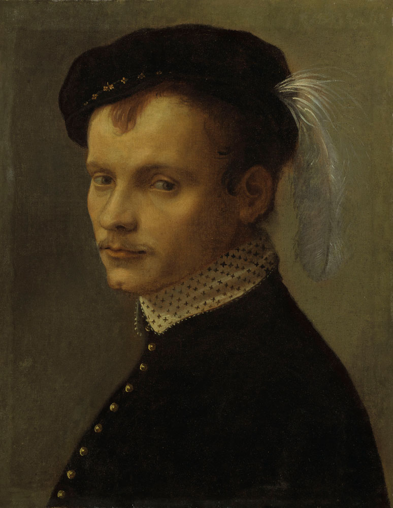 Attributed to Francesco Salviati - Portrait of a gentleman, bust-length