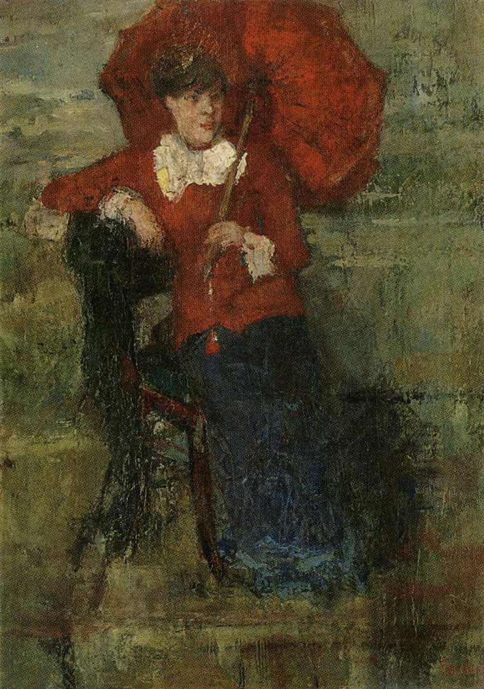 James Ensor - Lady with a Red Parasol