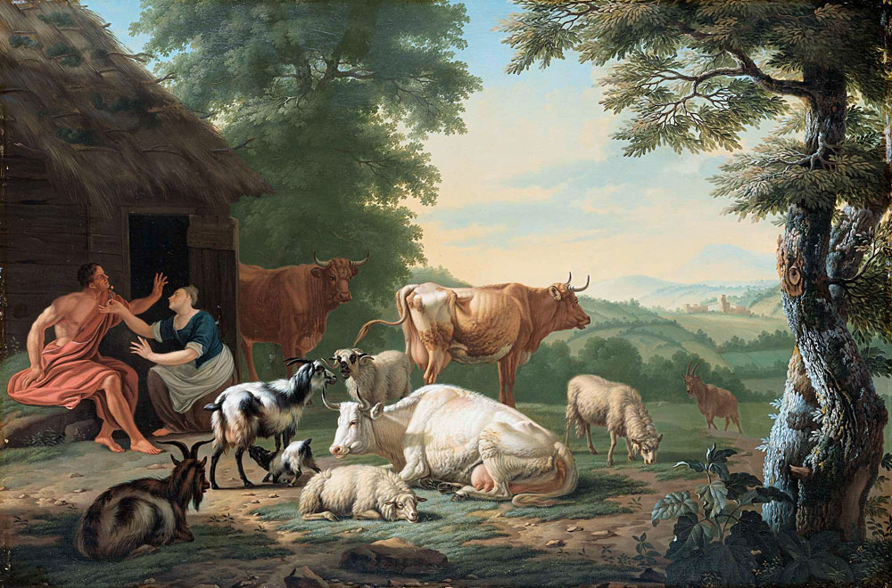 Jan van Gool - Arcadian Landscape with Shepherds and Cattle