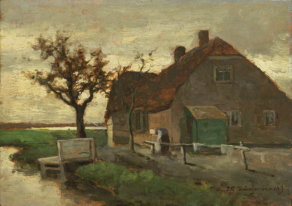 Jan Hendrik Weissenbruch - Peasant Cottage on a Waterway