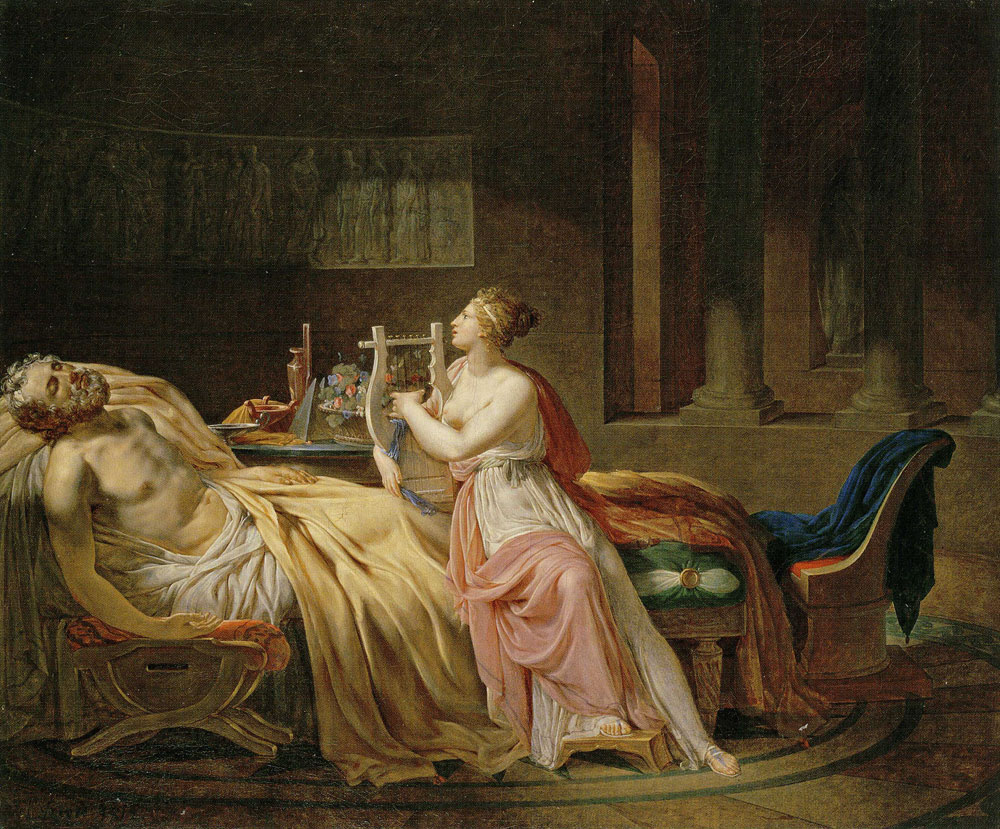 Circle of Jean Baptiste Regnault - The Sleep of Anacreon