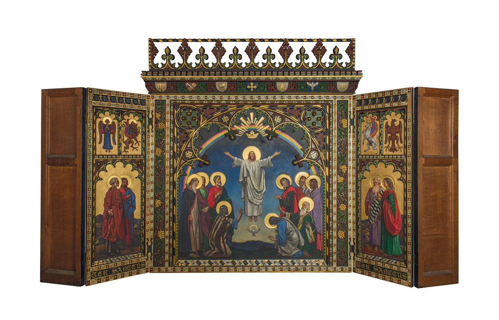 John Byam Liston Shaw - A reredos depicting the Ascension of Christ, surrounded by the Four Evangelists, for Holy Trinity Church, Bournemouth