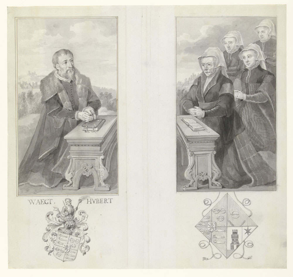 Anonymous - Portraits of Lieven Jacobsz de Huybert, and his wife Catharina Imansdr. van Zuidland and their three daughters