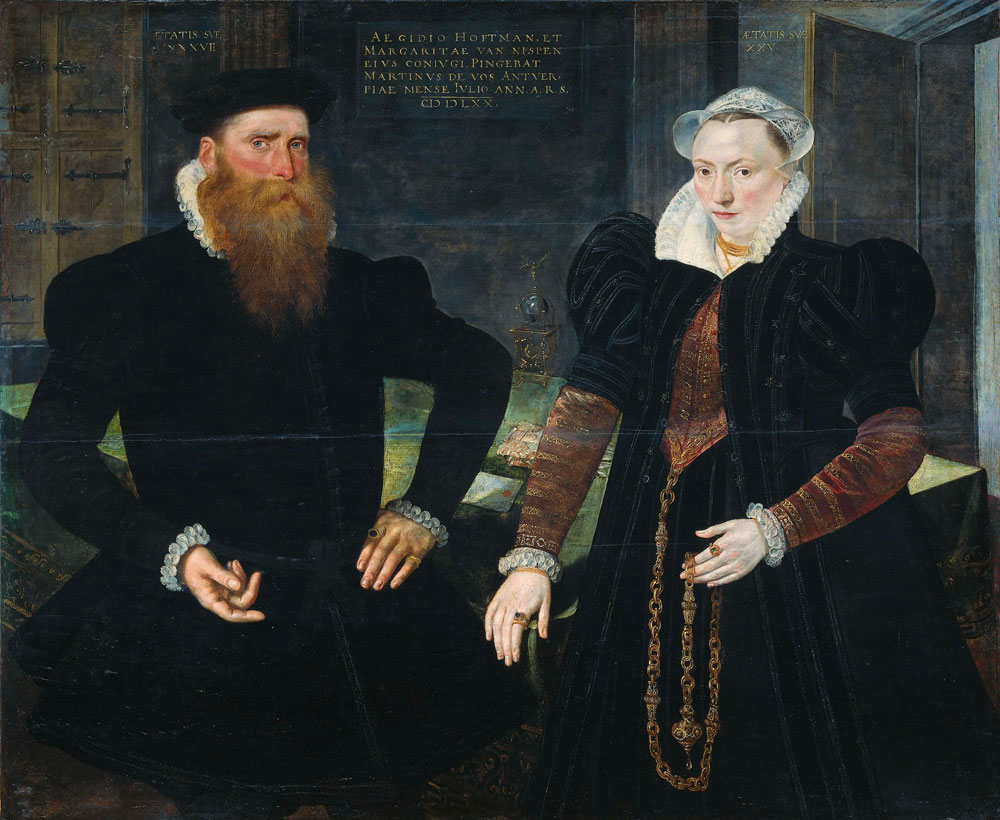 Maerten de Vos - Portrait of Gillis Hooftman, Shipowner, and his Wife Margaretha van Nispen (Gilles van Eichelenberg, called Hoffman)