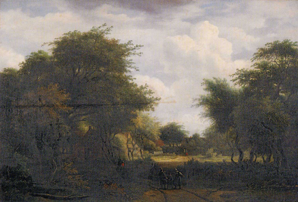 Copy after Meindert Hobbema - Forest Landscape with Houses