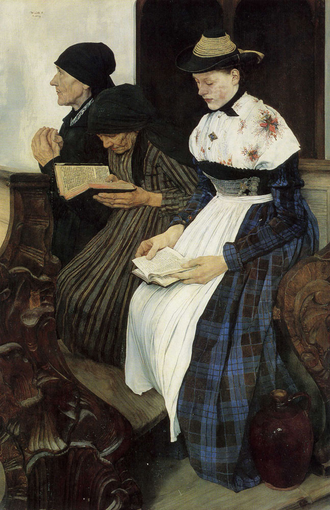 Wilhelm Leibl - Three Women in a Church