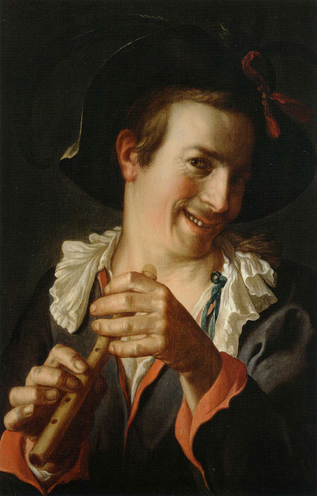 Peter Wtewael - Laughing man with flute
