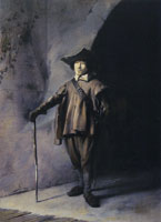 Attributed to Gerard Dou Standing Man leaning on a Stick