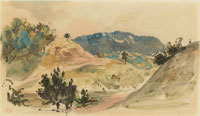 Eugène-Victor-Ferdinand Delacroix View of the mountains in Eaux-Bonnes