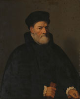 Attributed to Giambattista Moroni Portrait of an Old Man, probably Vercellino Olivazzi, Senator from Bergamo