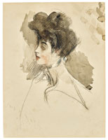 Giovanni Boldini Head of a woman, looking to the left  
