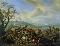 Jan van Huchtenburgh Horsemen Battle