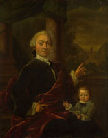 Jan Maurits Quinkhard Family Portrait of Jan van de Poll, Banker and Burgomaster of Amsterdam with his young Son Harman