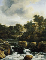 Jacob van Ruisdael Chapel by a Waterfall